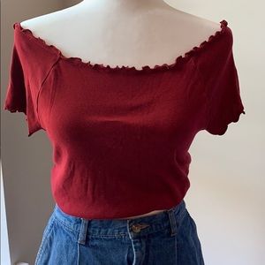 Scalloped off the shoulder top